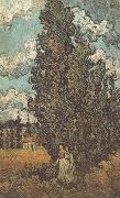 Vincent Van Gogh, Cypresses and Two Women (nn04)